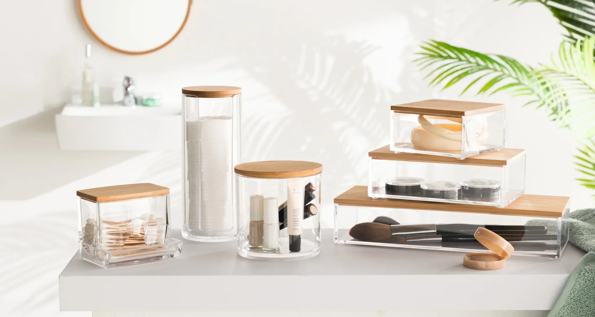 5five Simply Smart Kosmetik-Aufbewahrungsbox Selena Square mit Bambusdeckel